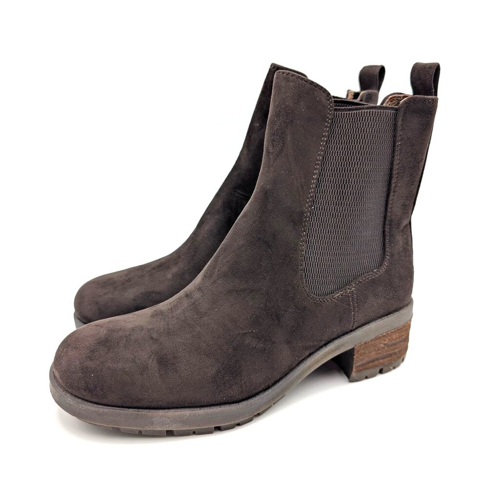 B.O.C Shelby Chelsea Ankle Bootie Round Toe Women's Dark Brown Size US8.5M EU39